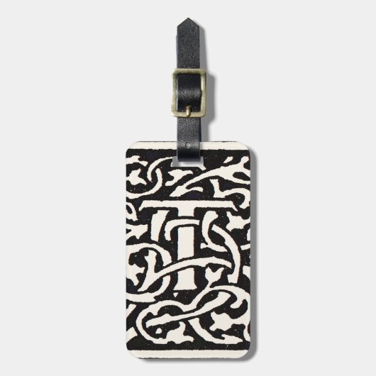 ヴィンテージモノグラムTアールヌーボーレター ラゲッジタグ (正面縦)