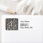 ヴィンテージモノグラムTアールヌーボーレター ラベル (インサイチュ)