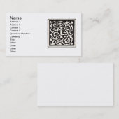 ヴィンテージモノグラムTアールヌーボーレター 名刺 (正面/裏面)