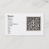 ヴィンテージモノグラムTアールヌーボーレター 名刺 (正面)