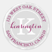 ヴィンテージモノグ素朴ラム |ラウンド住所 シール (正面)