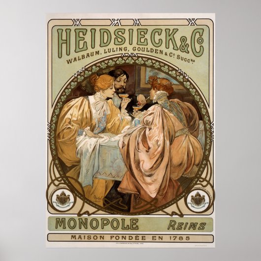 ヴィンテージモノポール、ランス・シャンパン広告ズ・アート ポスター (正面)