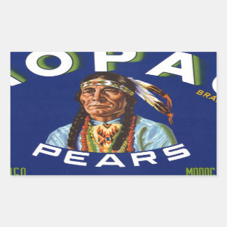 ヴィンテージモパックピアーズフルーツクレートラベル 長方形シール