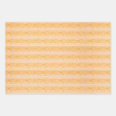 ヴィンテージモリスオレンジイエローグリーンストライプパターン ラッピングペーパーシート (正面2)