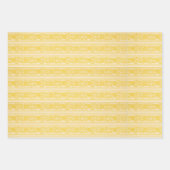 ヴィンテージモリスオレンジイエローグリーンストライプパターン ラッピングペーパーシート (正面)