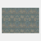 ヴィンテージモリスバーズピーコックつる植物ドラゴンターキー ラッピングペーパーシート (正面2)