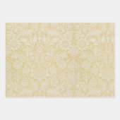 ヴィンテージモリスフローラヒマワリぶどうブルーイエロー ラッピングペーパーシート (正面2)