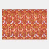 ヴィンテージモリスフローララビットアーティチョークバラ&リリー ラッピングペーパーシート (正面3)