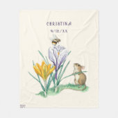 ヴィンテージモリーブレット自然マウスクロッカスビー フリースブランケット (正面)