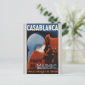 ヴィンテージモロッコカサブランカポートレトロトラベル ポストカード (スタンド正面)