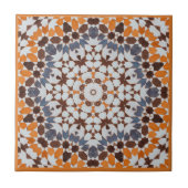 ヴィンテージモロッコモザイクオレンジブルーセラミックタイル タイル (正面)