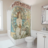 ヴィンテージモンカルロポスターバイアルフォンスミュシャ シャワーカーテン (インサイチュ)