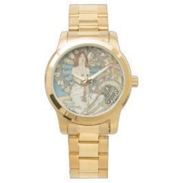 ヴィンテージモンカルロポスターバイアルフォンスミュシャ 腕時計