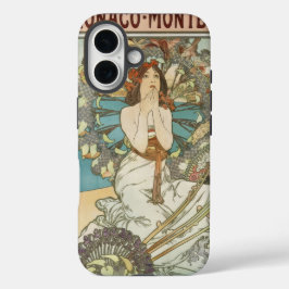 ヴィンテージモンカルロポスターバイアルフォンスミュシャ iPhone 16ケース