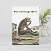 ヴィンテージモンキーイラストレーション |動物の類人猿 招待状 (スタンド正面)