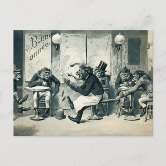 ヴィンテージモンキーバーはがき ポストカード (正面)