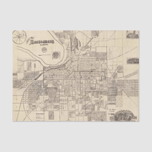 ヴィンテージモンゴメリの地図(1899) 薄葉紙 (正面)