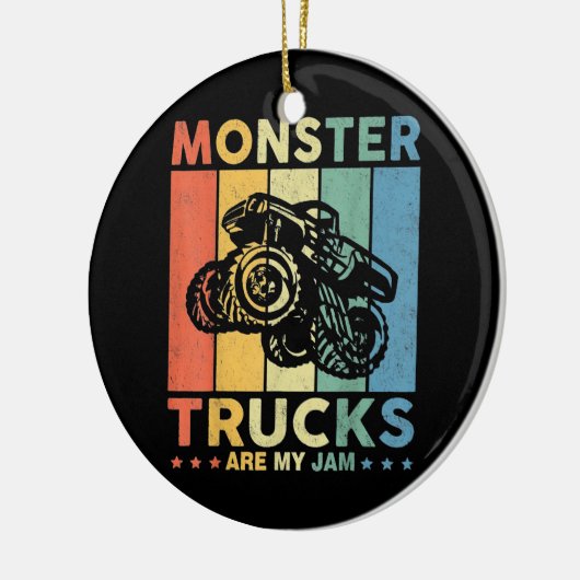 ヴィンテージモンスタートラックは私のジャム セラミックオーナメント (左)