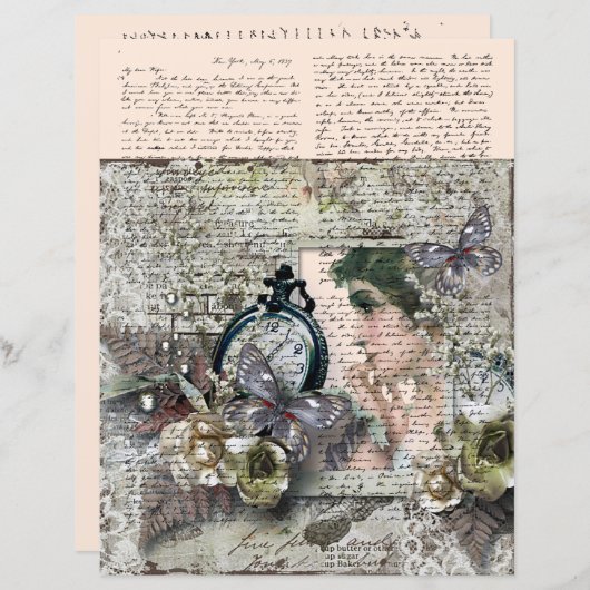 ヴィンテージモンタギュー1837年旧脚本書簡 (正面/裏面)