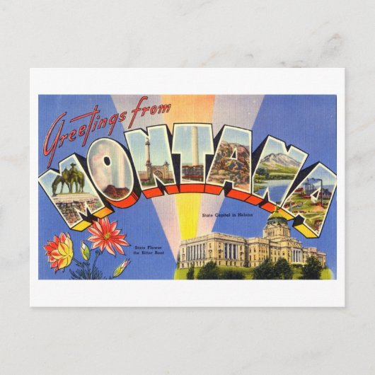 ヴィンテージモンタナからの挨拶 ポストカード (正面)