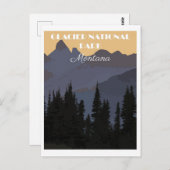 ヴィンテージモンタナグレイシャーナショナルパークトラベル ポストカード (正面/裏面)