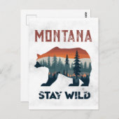 ヴィンテージモンタナベアステイワイルドトラベルハガキ ポストカード (正面/裏面)