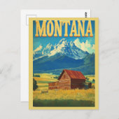 ヴィンテージモンタナロッキーマウンテンズトラベル ポストカード (正面/裏面)