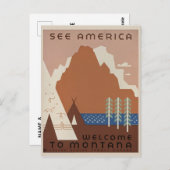 ヴィンテージモンタナ旅行。 ポストカード (正面/裏面)