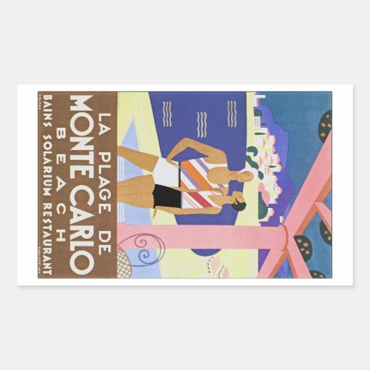 ヴィンテージモンテカルロビーチ 長方形シール (正面)