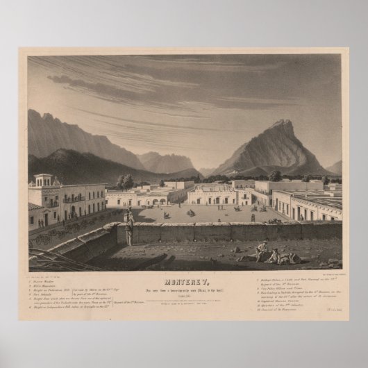 ヴィンテージモンテレーメキシコピクチャイラストレーション ポスター (正面)