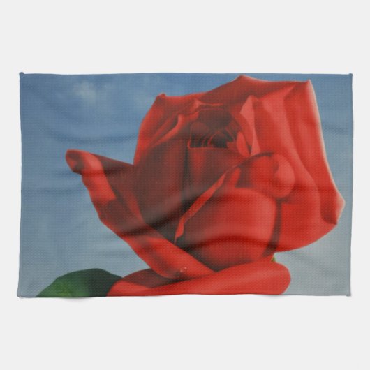 ヴィンテージモントリオックスレッドローズスイスジュネーブレイク キッチンタオル (横)