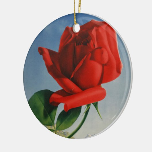 ヴィンテージモントリオックスレッドローズスイスジュネーブレイク セラミックオーナメント (左)