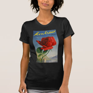 ヴィンテージモントリオックスレッドローズスイスジュネーブレイク Tシャツ