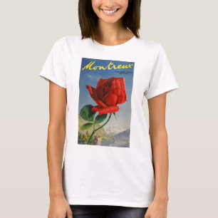 ヴィンテージモントリオックスレッドローズスイスジュネーブレイク Tシャツ