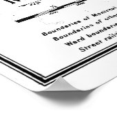 ヴィンテージモントリオールの地図（1906年） BW ポスター (角)