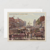 ヴィンテージモントリオールケベックカナダマーケット ポストカード (正面/裏面)