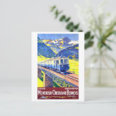 ヴィンテージモントルー・オバーランド・ベルノワ旅行ポスター ポストカード (スタンド正面)