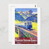 ヴィンテージモントルー・オバーランド・ベルノワ旅行ポスター ポストカード (正面/裏面)