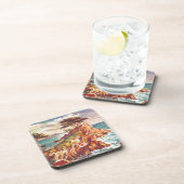 ヴィンテージモントレーコーストラインカリフォルニアツーリズムUSA コースター (右側)