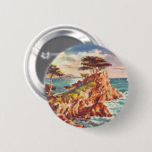 ヴィンテージモントレーコーストラインカリフォルニアツーリズムUSA 缶バッジ (正面&裏面)