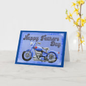 ヴィンテージモーターサイクルファーザーズデイカード カード (黄色い花)