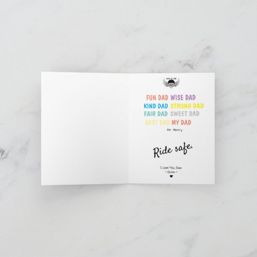 ヴィンテージモーターサイクルファーザーズデイ カード (内部)