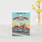 ヴィンテージモーターサイクルファーザーズデイ カード (黄色い花)