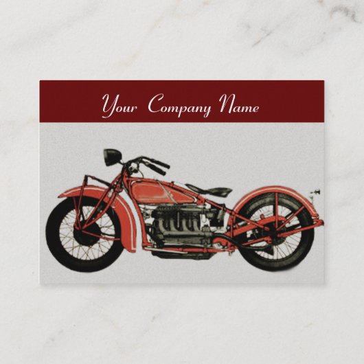 ヴィンテージモーターサイクルレッドグレーホワイトパール 名刺 (裏面)