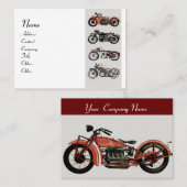 ヴィンテージモーターサイクルレッド白黒 名刺 (正面/裏面)