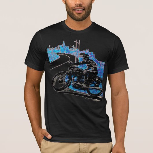 ヴィンテージモーターバイクレース – 青 Tシャツ (正面)