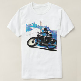 ヴィンテージモーターバイクレース – 青 Tシャツ