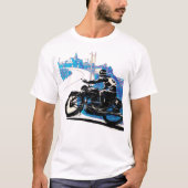 ヴィンテージモーターバイクレース – 青 Tシャツ (正面)