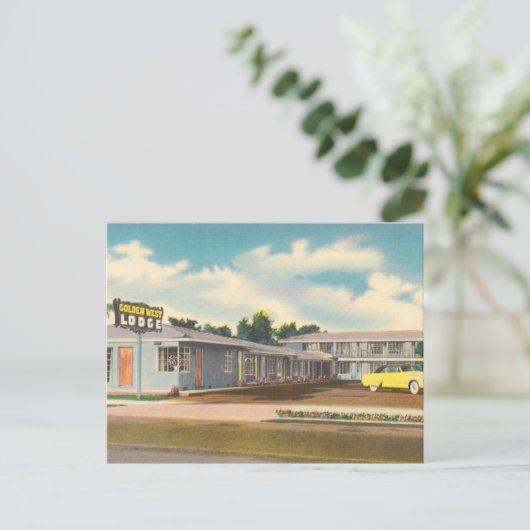 ヴィンテージモーテルゴールデンウエストロッジホテルウィズパームズ ポストカード (スタンド正面)