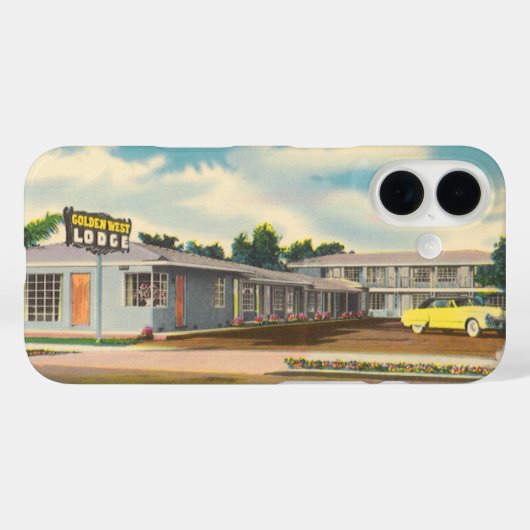 ヴィンテージモーテルゴールデンウエストロッジホテルウィズパームズ Case-Mate iPhoneケース (裏面 (横))